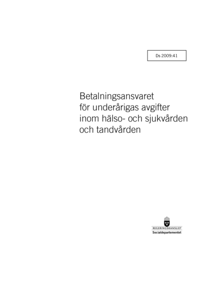 Omslaget till Ds 2009:41