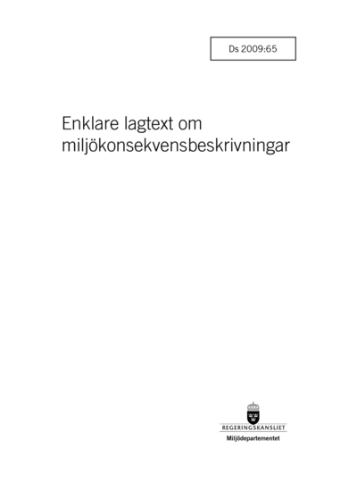 Omslaget till Ds 2009:65