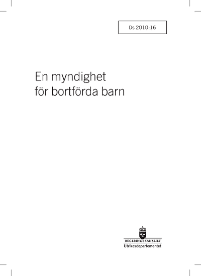 Omslaget till Ds 2010:16