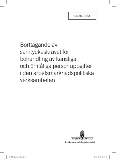 Omslaget till Ds 2010:33