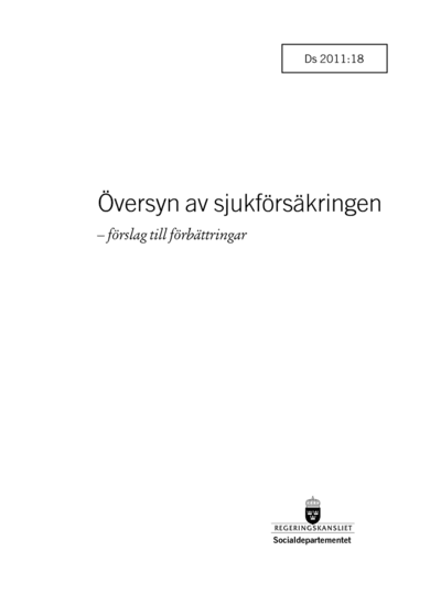 Omslaget till Ds 2011:18