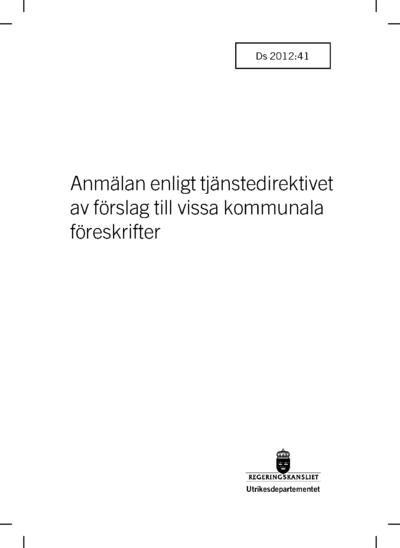Omslaget till Ds 2012:41