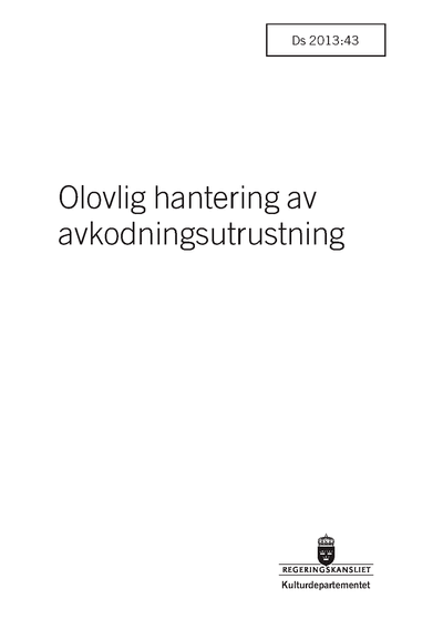 Omslaget till Ds 2013:43
