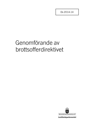 Omslaget till Ds 2014:14