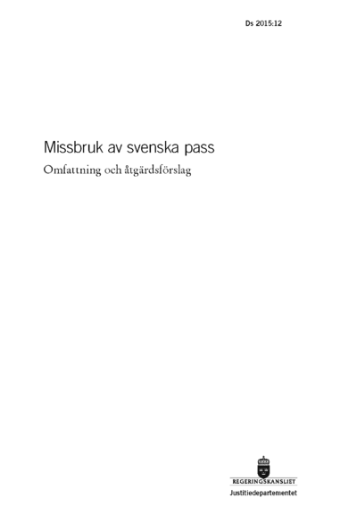 Omslaget till Ds 2015:12