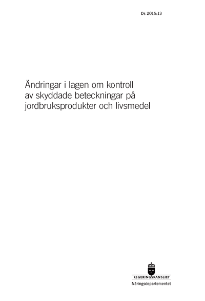 Omslaget till Ds 2015:13