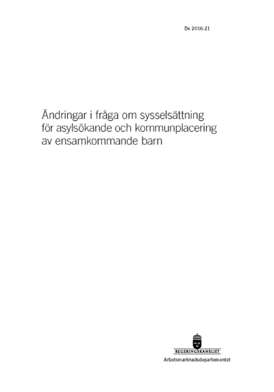 Omslaget till Ds 2016:21