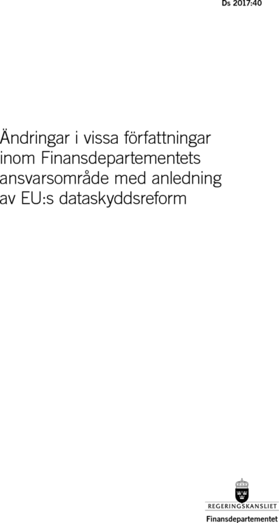 Omslaget till Ds 2017:40