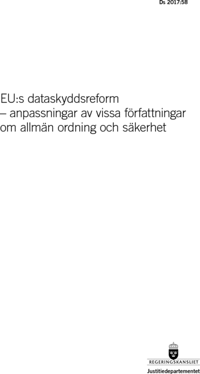 Omslaget till Ds 2017:58