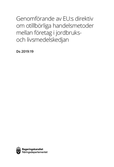 Omslaget till Ds 2019:19