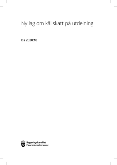 Omslaget till Ds 2020:10