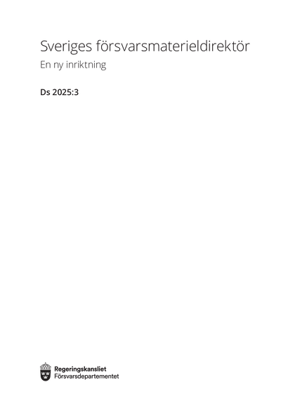 Omslaget till Ds 2025:3