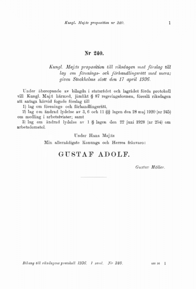 Omslaget till prop. 1936:240