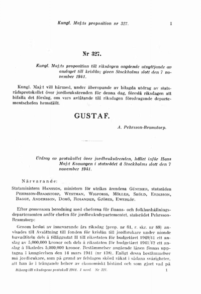 Omslaget till prop. 1941:327