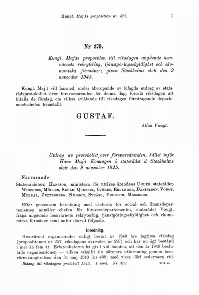 Omslaget till prop. 1945:379
