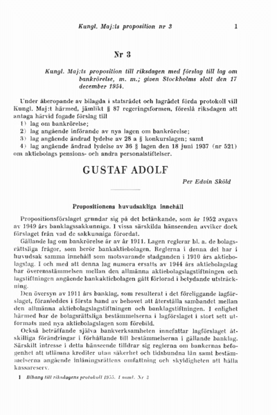 Omslaget till prop. 1955:3