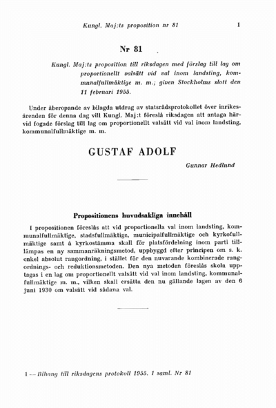 Omslaget till prop. 1955:81