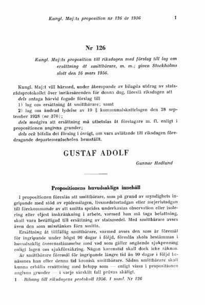 Omslaget till prop. 1956:126