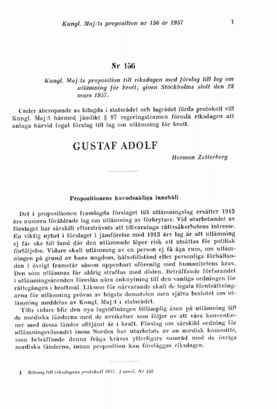 Omslaget till prop. 1957:156