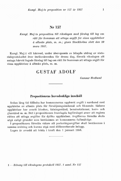 Omslaget till prop. 1957:157