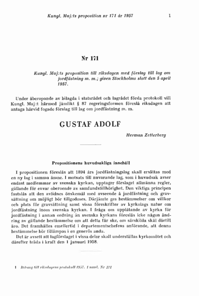 Omslaget till prop. 1957:171