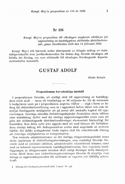 Omslaget till prop. 1958:116