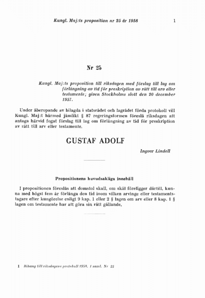 Omslaget till prop. 1958:25