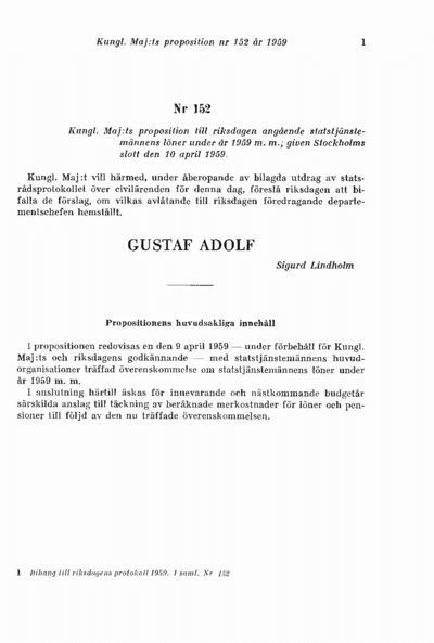 Omslaget till prop. 1959:152