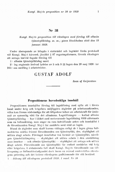 Omslaget till prop. 1959:38