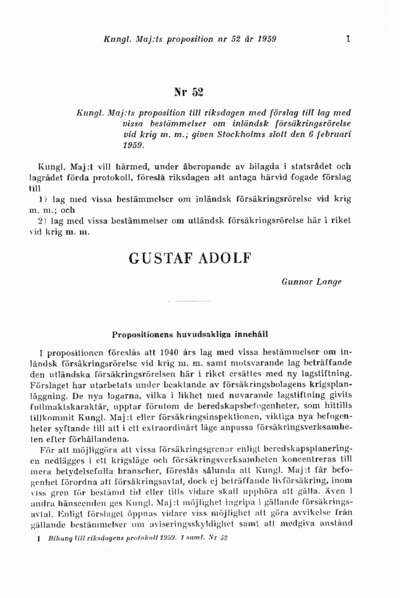 Omslaget till prop. 1959:52