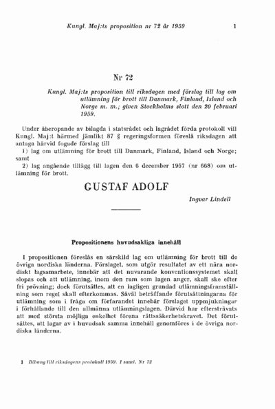 Omslaget till prop. 1959:72