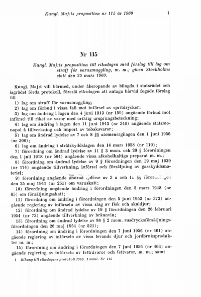 Omslaget till prop. 1960:115