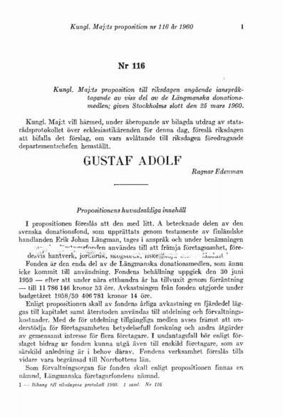 Omslaget till prop. 1960:116