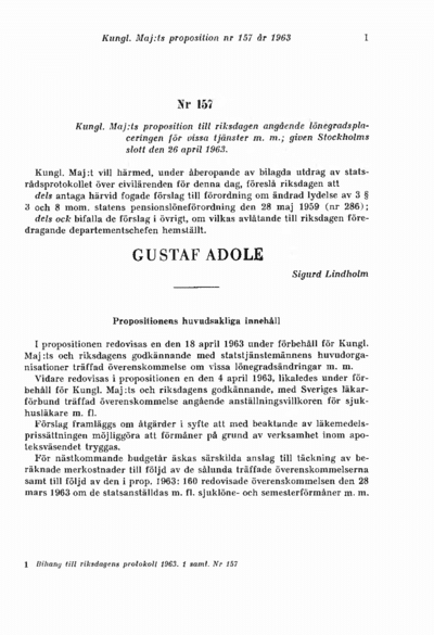 Omslaget till prop. 1963:157