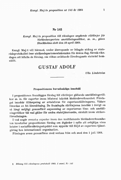 Omslaget till prop. 1964:145