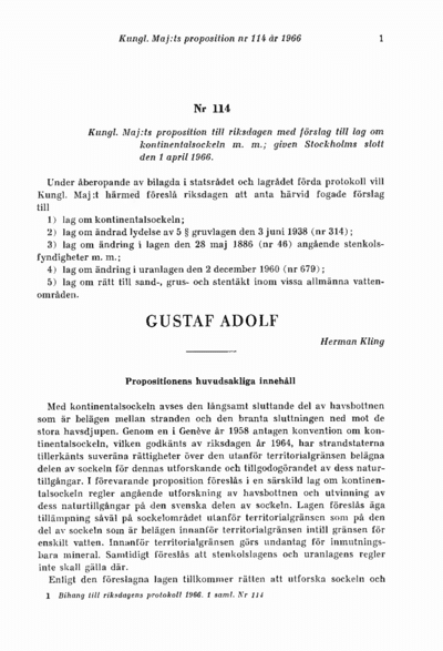 Omslaget till prop. 1966:114