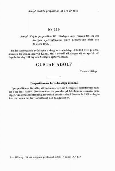 Omslaget till prop. 1966:119