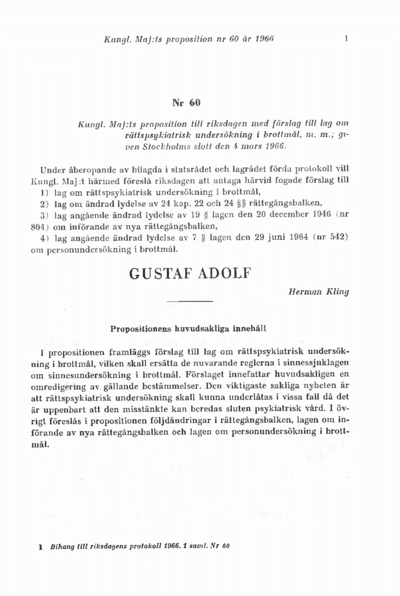 Omslaget till prop. 1966:60