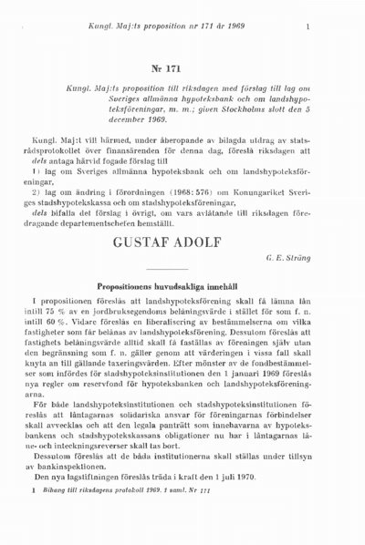 Omslaget till prop. 1969:171