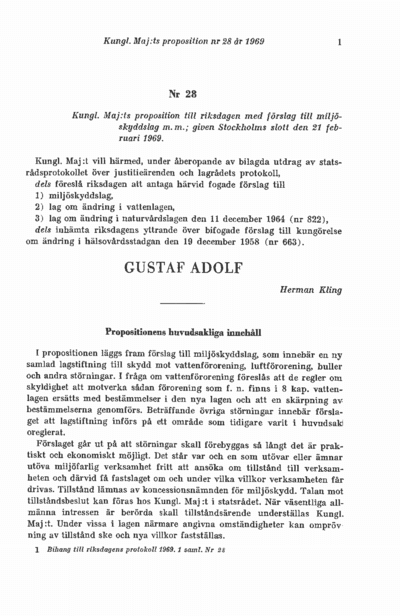 Omslaget till prop. 1969:28