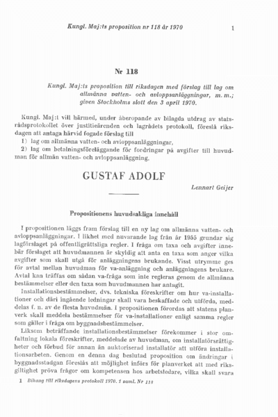Omslaget till prop. 1970:118