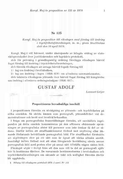 Omslaget till prop. 1970:125