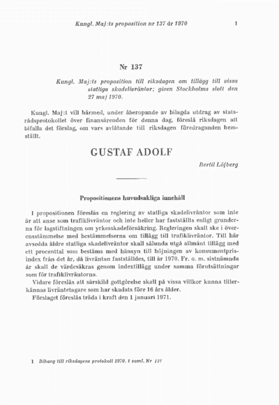 Omslaget till prop. 1970:137