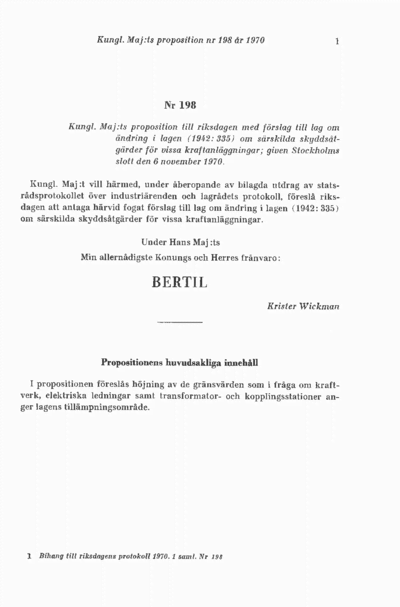 Omslaget till prop. 1970:198
