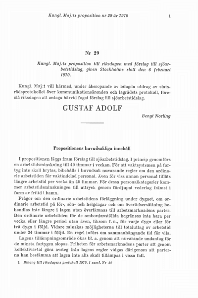 Omslaget till prop. 1970:29