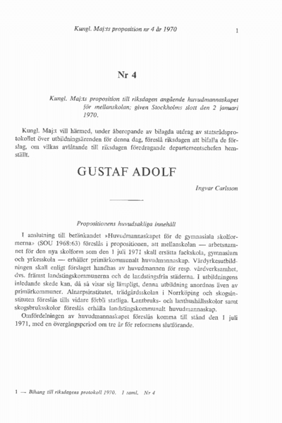 Omslaget till prop. 1970:4