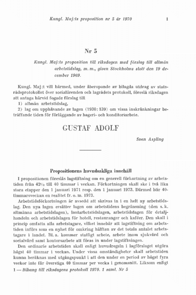 Omslaget till prop. 1970:5