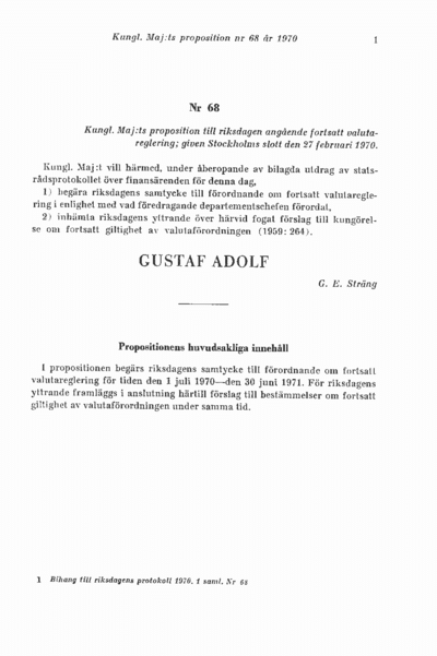 Omslaget till prop. 1970:68