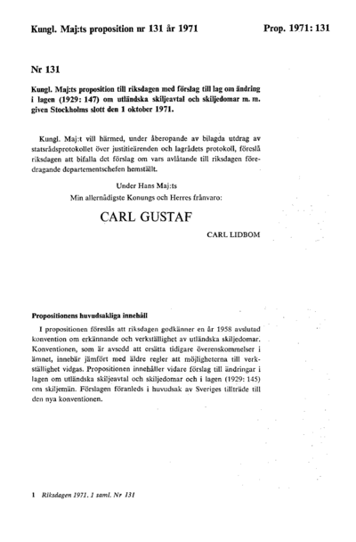 Omslaget till prop. 1971:131