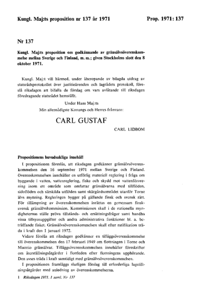 Omslaget till prop. 1971:137